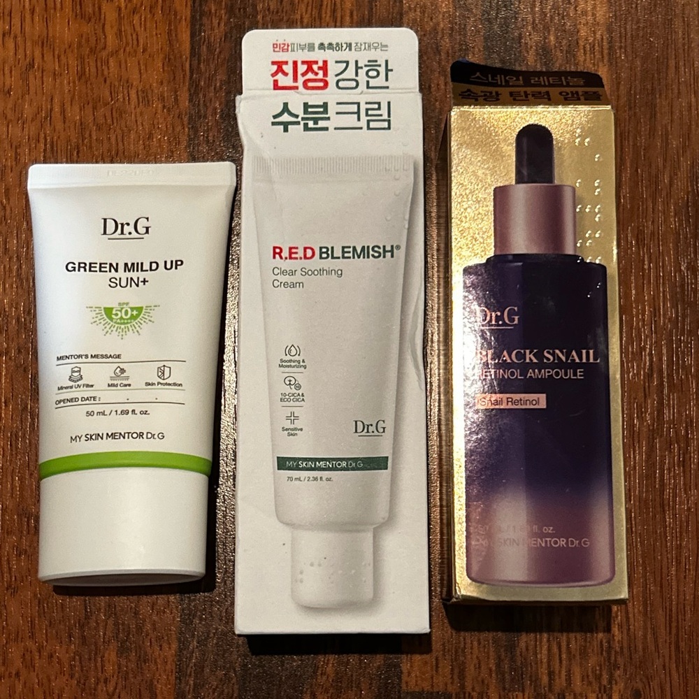 Dr. G Black Snail Retinol & R.E.D Blemish clear soothing cream